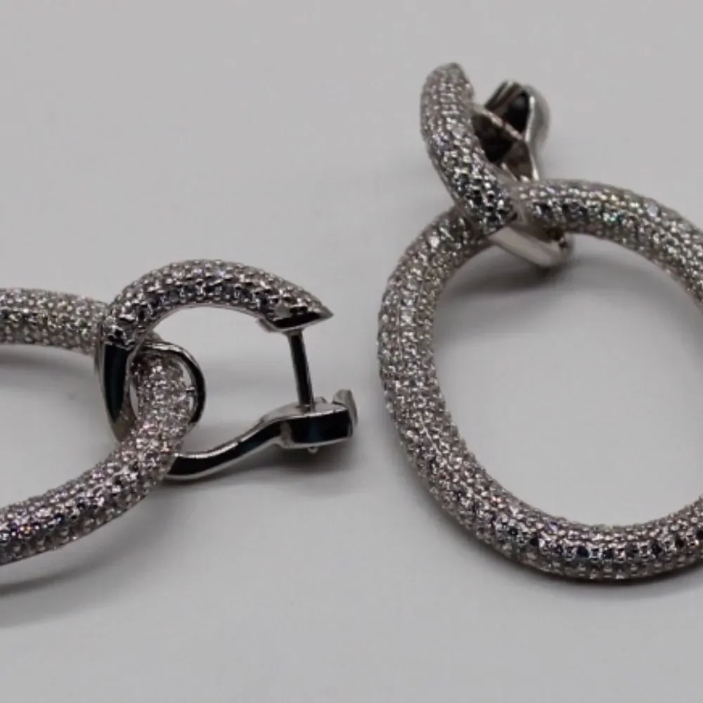 Sterling Silver oval hoop earrings